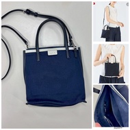 Agnes b. Voyage 帆布撞色直式兩用包 深藍色斜孭袋 CANVAS 2-WAY TOTE with handle