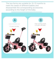 COD Children's Tricycle Three Wheel Bike for Kids1-3-2-6 Years Old  Baby Carrier Car for Girl Boy Bike for Kid Tricycle for Girl