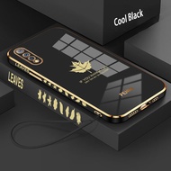 Casing Plating Vivo V1819 V1814A V1801A0 V1730DT V1813BA  Case Fashion Maple Leaf Pattern Cover Soft