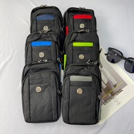 Men Outdoor Multilayer Waist Bag Phone Bag Men Handphone Bag Waist Belt Bag Telefon Beg Tali Pinggan