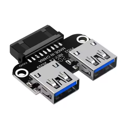 20Pin to Dual USB3.0 Adapter Connverter Desktop Motherboard 19 Pin/20P Header to 2 Ports USB a Femal