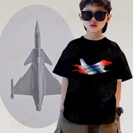 ไทยนี้รักสงบแต่ถึงรบไม่ขลาดเครื่องบินขับไล่ F16 ปกป้องประเทศไทย สีเสื้อยืดเด็กไทยสันติภาพธีมไทยเด็กเ