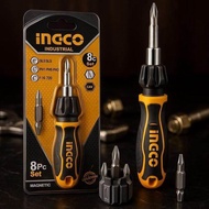 Incco Industrial 8Pc Magnetic Torx Key Set With 8 pilihan Bit, Black Yellow