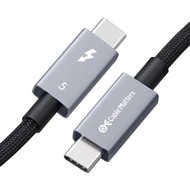[Intel認定] Cable Matters 80Gbps 編組Thunderbolt 5 ケーブル - 1m、[最大120Gbps帯域幅ブースト・240W充電・8K / 4K@540Hz]、サンダ
