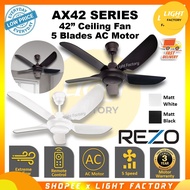 【Ready stock】♀◑REZO AX42 / ZR42 42" DEKA DFBABYS 46" 5 Blades AC MOTOR Ceiling Fan/ECOLUXE E244 42Inch 3 Baby Fan KIPAS