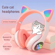 Cat Ear Bluetooth Headphone LED Wireless Headphones P47M B39 Cute Cat Wireless Bluetooth Headset