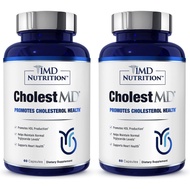 1MD Nutrition CholestMD with Olive Leaf Extract, Bergavit, Niacin, Garlic | 120 Capsules (2-Pack)