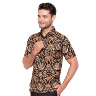KEMEJA Men's Slimfit Batik Shirt Gilis Sekar Arum Black BG222