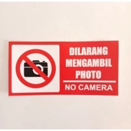 SIGN STICKER DO NOT TAKE PHOTOS. NO CAMERA UK 15X30 CM