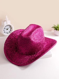 1頂女式實心Boho Ridge串珠牛仔Fedora帽，適用於日常生活、派對、牛仔帽