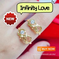 Wing Sing Cincin Infinity Love Zirkon Tunang Fesyen Padu Emas 916 / 916 Gold Solid Zircon Fashion Ring