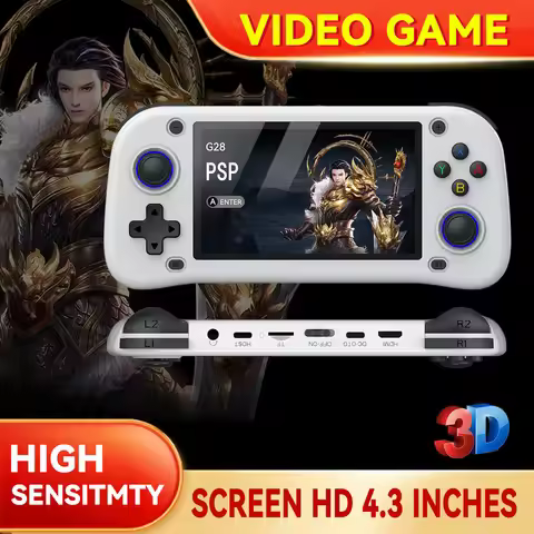 G28 Portable Retro Handheld Game Console 4.3 Inch Hd Ips Screen Support Psp Gba Arcade Games Mini Ga