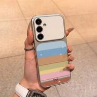 Creative Rainbow Striped Pattern Spray-Painted TPU Full Coverage Phone Case Compatible With Galaxy S