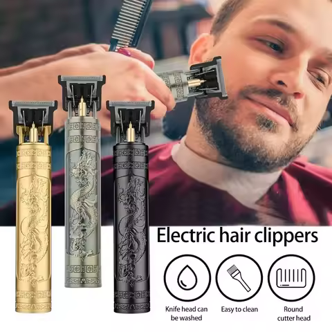 Professional T9 Hair Trimmer Machine Metal Body Beard Trimmer for Men Stainless Steel Blade Hair Cli