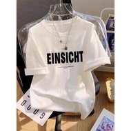 COD [Double Yarn 250g Tight 220g] High Street Design Short-Sleeved T-Shirt Women Summer New Style Ni