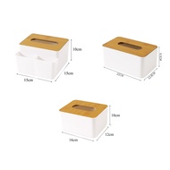 Homy Tissue Box Tissue Holder Organiser for Tissue Remote Control Folding Tissue Bag Wooden Top Storage Box Napkin Holder for Home Office Car Toilet Tissue Paper Box Contanier