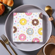 20Pcs/Pack Tea Time Coffee Cup Dessert Printed Children Birthday Party Decoration Restaurant Napkin Papers