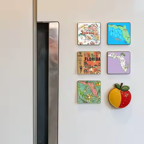 Florida City Aesthetic Art Refrigerator Magnet Personalized Creative Magnetic Stickers With Magnets