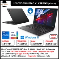 LENOVO ThinkPad X1 CARBON GEN 9 (1 YEAR WARRANTY T&C)Core i7-11th SLIM TouchScreen Laptop WIN 11 Pro