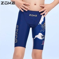 Zoke Boys Swimming Trunk Professional Training Swimwear Kid Swim Shorts Quick Dry Teenager Swimming 