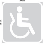 สติ๊กเกอร์ PVC Dicut 10x10 cm ไดคัท สัญลักษณ์ ผู้พิการ พิการ handicap disable wheelchair ป้ายห้องน้ำ ติดรถยนต์ ติดผนัง ติดจุดให้บริการ