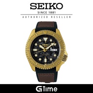[Official Warranty] Seiko SRPE80K1 Men's Seiko 5 Vintage Automatic 100M Bronze Case Brown Calfskin Topped Silicone Watch
