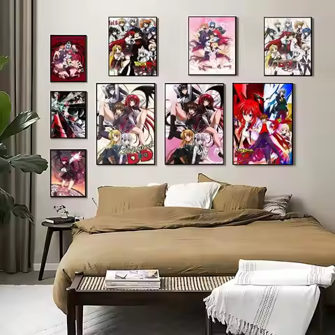 High School DxD Poster Sticky Posters Waterproof Paper Sticker Coffee House Bar Home Decor