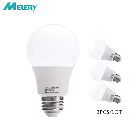 Melery E26 LED Light Bulb 9W Lamp 60W Equivalent 6000K Daylight White Warm 2700K A19 Indoor Housing 