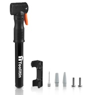 TOOLITIN Mini Bike Pump, Portable Bicycle Tire Pump with Presta and Schrader, Hand Air Pump Emergenc