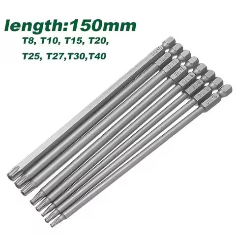 Screwdriver Bit Torx Socket Tip Magnetic Head 1/4 Shank For Power Drill Tool Screw Driver Bat T8,T10