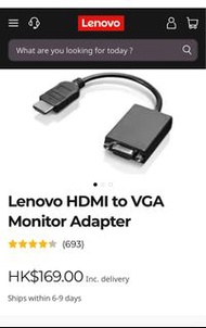 100% NEW LENOVO HDMI to VGA Adapter/ 全新 聯想 正品 HDMI to VGA 轉接線