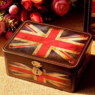 zakka 生活雜貨 小款 復古懷舊 英國國旗 英倫風 米字旗 馬口鐵收納盒 鐵盒 方盒 鎖盒 IBO10B3