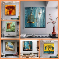 1mx1m Square abstract painting printed on canvas for hotel, restaurant, apartment decoration includi