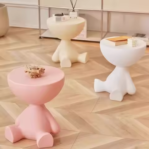 Light Luxury Cartoon Sofa Edge Table Creative Flat Head Coffee Table Small Household Plastic Coffee 