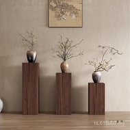 Retro Color Solid Wood Solid Square Wood Pier Flower Stand Base Wooden Stump Entrance Lonely B & B R