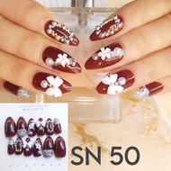 (SN41-60) WEDDING FAKE NAIL NAILART 3D FALSE NAILS Press On Nails Handmade Nails