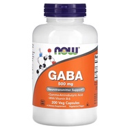 NOW Foods GABA 500 mg 200 Veg Capsules  [Preorder~ Ship in 7 working days]