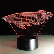 3D Simulation Arowana Fish Visual LED Night Light 7 Colors Lucky Table Lamp Decor Colorful Novelty L