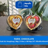 (Wholesale)Hong Kong Faris Chocolate Chocolate Premium Heart Box 38g (3 Tablets) Luxury Gift Snacks