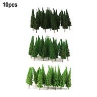 【NEW】10pcs Pine Trees Model Trees 65mm 3 Different Greens - Suitable for N / OO Gauge