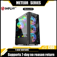 INPLAY PC Case Gaming Computer Case ATX Desktop Case With Tempered Glass METEOR 03 black/white