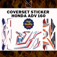 HONDA ADV 160 ALL COVERSET STICKER Baju Body Cover Set Sticker Stripe 3M Premium Stiker Pelekat Kauv