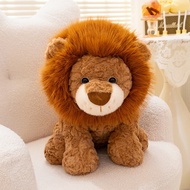 Boneka singa kecil yang comel, boneka haiwan yang realistik, mainan boneka besar, hadiah bantal kese