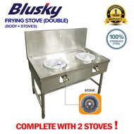 BLUSKY Stainless Steel DIY 2 Burner Kwali Range Dapur Gas 2 Tungku Stove Range/2 Kwali Range/2 Luban