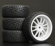 4Pcs 26mm Rubber RC Tyres Wheel Rims Hex 12 1:10th, for HSP, for HPI, Sprint 2 Drift RS4 On Road 4WD