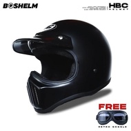 CHEAPEST - Cakil HBC PET BLACK Helmet Retro Full Face Helmet SNI