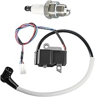 Ignition Coil Fit for Husqvarna 588193102 572XP 572XPG Chainsaw, Ignition Module Spark Plug Kit Repl