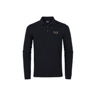 EMPORIO ARMANI EA7 Polo Shirt Mens Black With Gold Logo