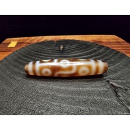 MATA DZI Yellow 9 Eyes Tibetan Agate 58mm E2163