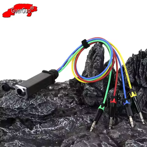0.2M-15M 4 Channel 1/4 inch 6.35mm TRS Stereo Male Plug to RJ45 CAT5 with Shielded Multi Network Rec